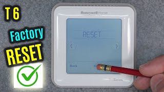 HONEYWELL Home T6 Pro  HOW to Factory RESET  Restore DEFAULT Settings [upl. by Arras]