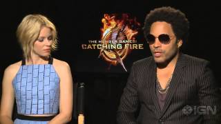 The Hunger Games Catching Fire  Elizabeth Banks and Lenny Kravitz Interview [upl. by Letsyrk222]