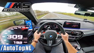 2020 BMW M5 F90 Competition 625HP TOP SPEED 309kmh on AUTOBAHN by AutoTopNL [upl. by Nnahsal671]