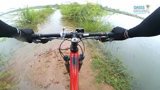 An Adventurous Bicycle Ride Through Lake Water Crossing [upl. by Alyakem]