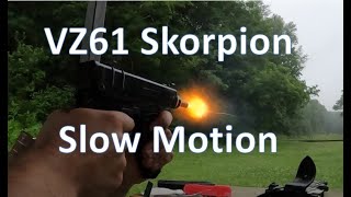 VZ 61 Skorpion Pistol Slow Motion skorpion slowmo [upl. by Harald]