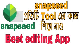 Snapseed প্রতিটি Tool এর কাজ শিখে নাও । How to edit Bengali [upl. by Orelia]