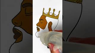 DIY glitter Beard King wear gold crown coloring ideas for kids kids king crown beard craft [upl. by Edan]