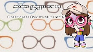 Wearing glasses for 24 hours  Consequence Swim in an icy pool   Thank you so much for 100 subs [upl. by Tega]