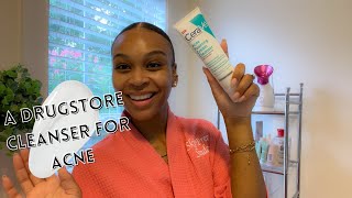 CeraVe Acne Foaming Cream Cleanser with 4 Benzoyl Peroxide Review  Demo [upl. by Snodgrass]