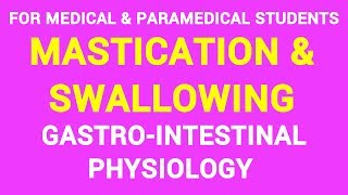 04 MASTICATION amp SWALLOWING  DEGLUTITION  GIT PHYSIOLOGY [upl. by Onid85]