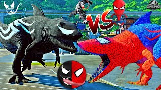 OMG  BATTLE of VENOM amp SPIDER MAN Dinosaurs Game  VENOM Vs Spiderman Dinosaurs in Jurassic World [upl. by Anselmi]