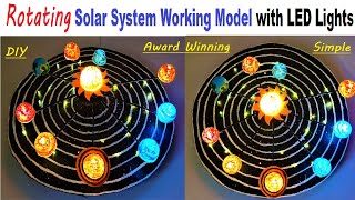 solar system working model with lights rotating  science project for exhibition  craftpiller [upl. by Lovich]