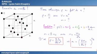 Les cristaux  Calculer a grâce à R maille cubique Point Méthode mathématiques Physique chimie [upl. by Pall]