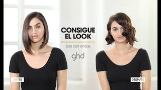 Tutorial peinado ghd  BOB CON ONDAS [upl. by Enymzaj]