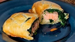 SALMÓN WELLINGTON en FREIDORA DE AIRE  3 ingredientes  15 minutos [upl. by Barthold590]