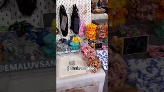 Vendor booth setup scrunchielife smallbusiness diy handmadescrunchie booth handmade [upl. by Yrebmik]