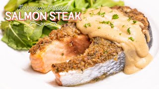 Chagi  Parmesan Crusted Salmon Steak [upl. by Damicke]