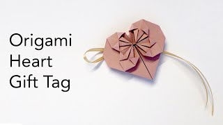 Easy Origami Heart Gift Tag Tutorial  Gift Wrapping  Mothers Day Craft [upl. by Mirisola]