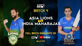 Asia lions v India Maharajas  Match 4 Highlights  Asia vs India  legend League cricket 2023  LLC [upl. by Luemas]