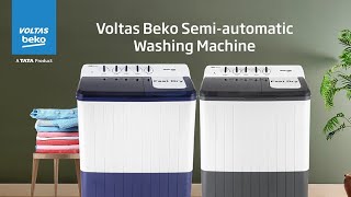 Voltas Beko 10 Kg 5 Star Semi Automatic Top Load Washing Machine WTT100UPAGR5KPTD Grey [upl. by Koblas]