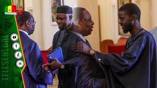 Première rencontre entre le Président Bassirou Diomaye Faye Ousmane Sonko et Macky SALL au Palais [upl. by Aisetra425]