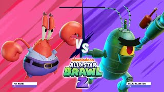 Nickelodeon AllStar Brawl 2  Mr Krabs vs Plankton [upl. by Nahseez40]