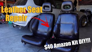 Leather Seat Repair DIY Amazon KIT for beginner [upl. by Lillis920]