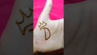 quotDquot letter mehndi design ❤️viralvideo trending mehndi video shots [upl. by Nalyk661]