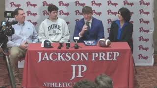 Jackson Prep Cole Allen Signing  Duke University [upl. by Yenettirb892]