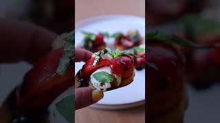 Tomato Mozzarella and Fresh Basil Bruschetta Recipe  Easy Appetizer shorts [upl. by Nylsor]