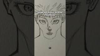 heads are easy to draw 🤔 jujutsukaisen anime shorts [upl. by Alyakem]