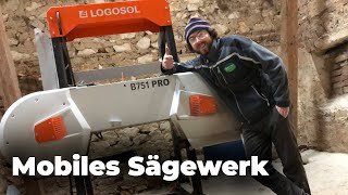 Holz für ein Balkenbett auf der Logosol B751 Pro Blockbandsäge sägen  Sägewerk  FarmVLOG [upl. by Emyle270]