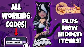 ALL WORKING CODES IN DRESS TO IMPRESS HALLOWEEN 🎃🦇  Plus ALL HIDDEN ITEMS 🔎 DTI Roblox [upl. by Acim]