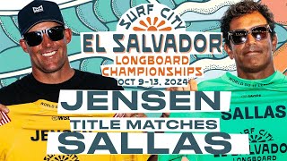 Taylor Jensen vs Kai Sallas  Surf City El Salvador Longboard Championships  Title Matches [upl. by Akeirahs691]