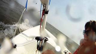 Laser Pico Sailing and capsize off Tybee Island GA [upl. by Ahcrop]