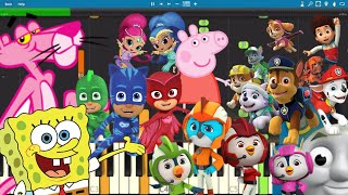 Kids TV Theme Songs on Piano Compilation  Piano Tutorial [upl. by Petrina]