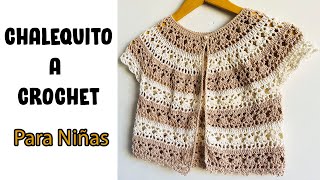 🔴hermoso Chaleco Tejido a crochet para Niñas todas las tallas [upl. by Llenra236]