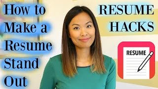 Resume Hacks  How to Make a Resume Stand Out [upl. by Marlea296]