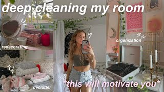 deep cleaning amp organizing my room 🫧 decluttering redecorating amp cleaning motivation [upl. by Meggie]