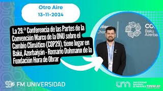 Romario Dohman Participación misionera en la cumbre por cambio climático en Azerbaiyán [upl. by Ahsinut]