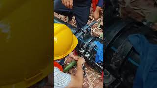 Hot melt welding plastic pipe process Good tools and machinery make work easy [upl. by Nahn766]