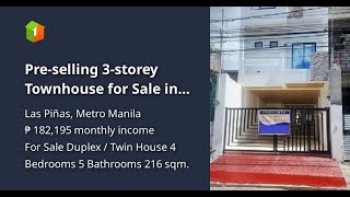 Preselling 3storey Townhouse for Sale in Pilar Village Almanza Las Pinas City [upl. by Analad]