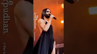 Conchita Wurst LIVE 2014 Eurovision winner for Austria live at The Eurovision Village in Liverpool [upl. by Nnairam]