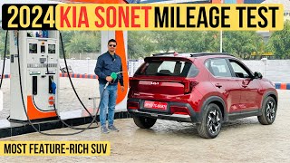 2024 Kia Sonet Facelift Mileage Test  Most Detailed Review [upl. by Ecerehs]