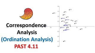 Correspondence Analysis CA  Ordination Analysis  Past 411  Bio Statistics  Statistics Bio7 [upl. by Eneloj]