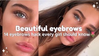 Eyebrows tips and tricks 🌷🍒  How to grow eyebrows faster and thicker✨️ Aesthetic girl💗 [upl. by Enait]