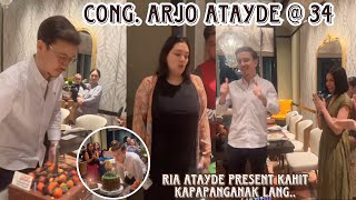 Cong Arjo 34th birthday 🤍 Ria Atayde umattend kahit kapapanganak lang niya [upl. by Ettelohcin]