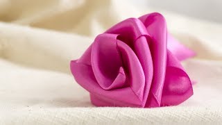 How to make Super Easy Ribbon Roses DIY Flowers by HandiWorks [upl. by Atikel620]