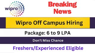 Wipro Off Campus Hiring  Freshers Vacancy  Apply Now [upl. by Sachs]