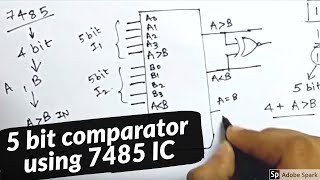 5 Bit Comparator using IC 7485 in simple way  In hindi [upl. by Dorita]