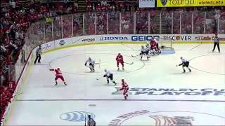 Henrik Zetterberg OT Goal 2013 Stanley Cup Playoffs WCQF Game 6 [upl. by Yelkreb]