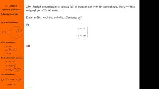 239Fizykamax ruch po okręgu  Przyspieszenie kątowe kół samochodu [upl. by Kubetz]