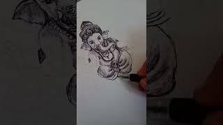 ♥ shree ganesh ll pen drawing ll shorts youtubeshorts [upl. by Notnats]