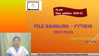 2 Text File  Data File Handling for XII Computer Science [upl. by Yenalem]